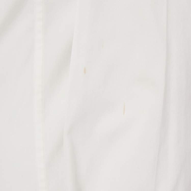 Pre Owned Dolce & Gabbana White Cotton Button Front Shirt S
