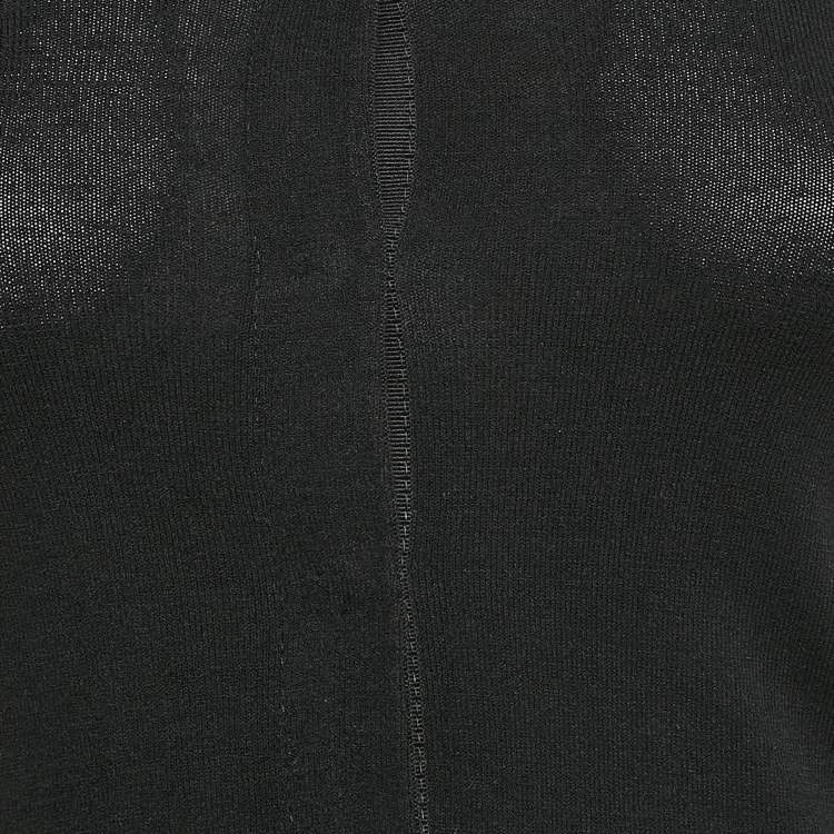 Pre Owned Dolce & Gabbana Black Jersey Logo Stud Detail Cardigan S 