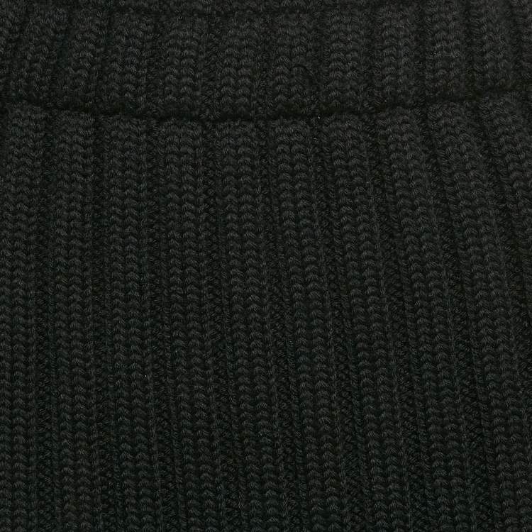 Pre Owned Dolce & Gabbana Black Virgin Wool Rib Knit Knee-Length Skirt S