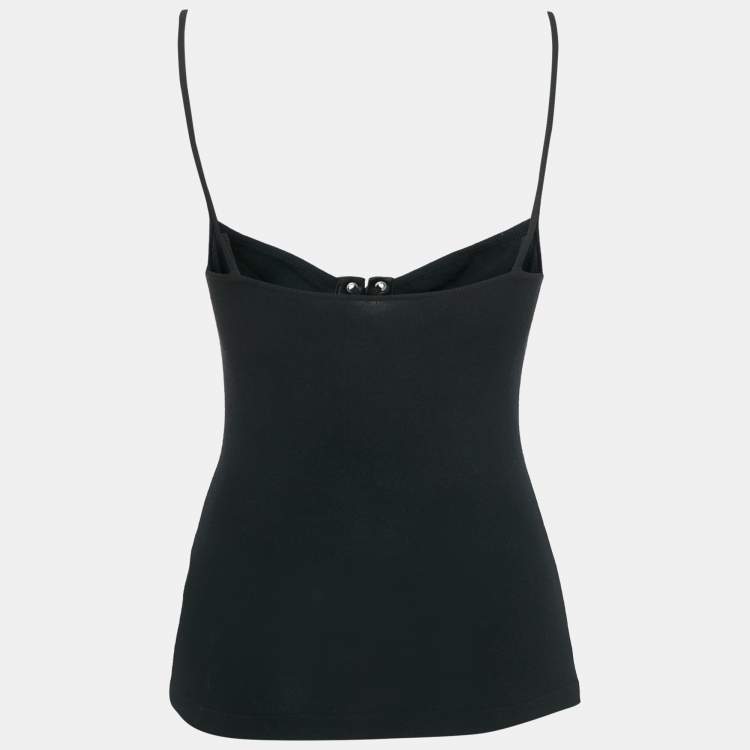 Pre Owned Dolce & Gabbana Black Jersey Lace-Up Detail Camisole S