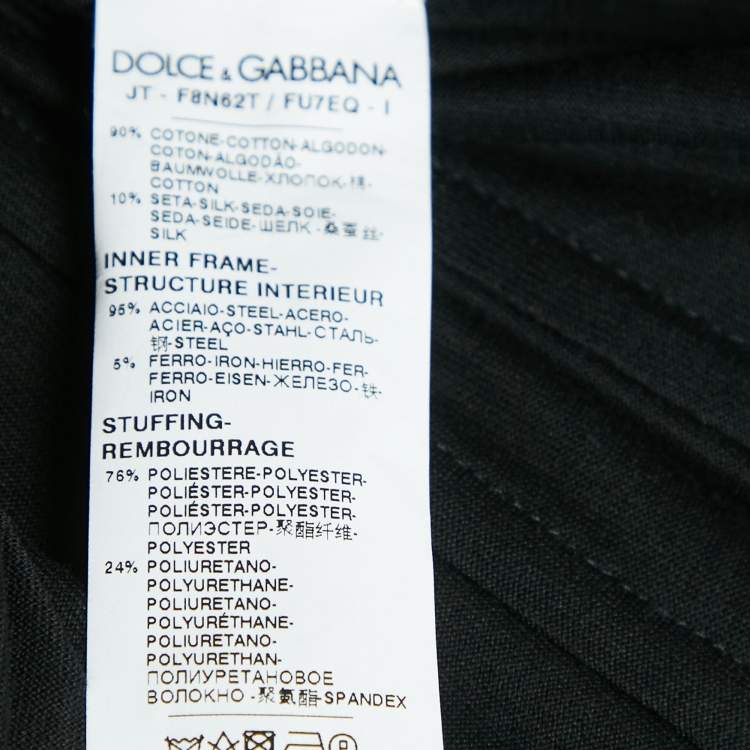 Pre Owned Dolce & Gabbana Black Cotton Knit Bustier Top M