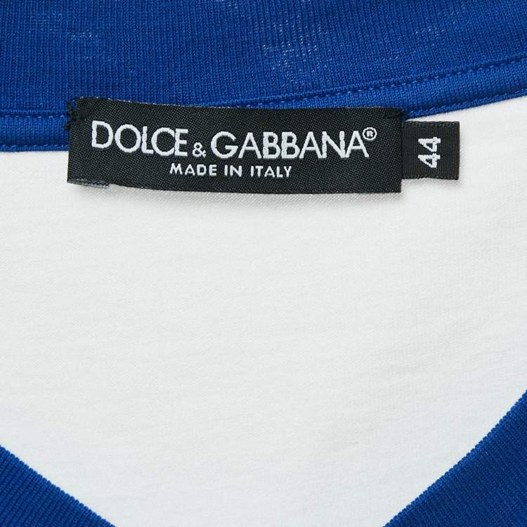 مملوكة مسبقًا Dolce & Gabbana White Printed Cotton Knit Tie-Up Top M