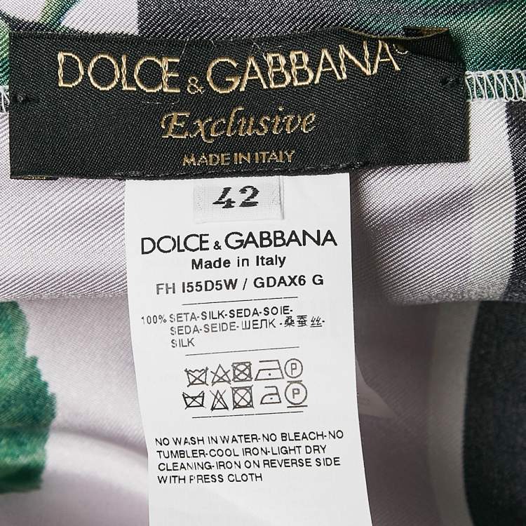 Pre Owned Dolce & Gabbana Silk Multicolor Floral Print Shirt M