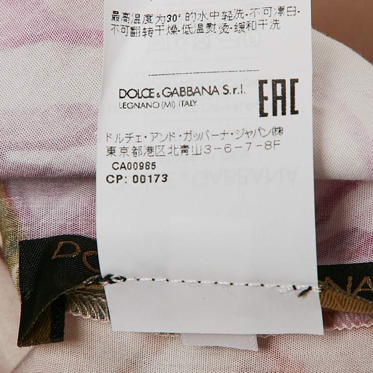 Pre Owned Dolce & Gabbana Pink Floral Print Button Front Shirt Dress M