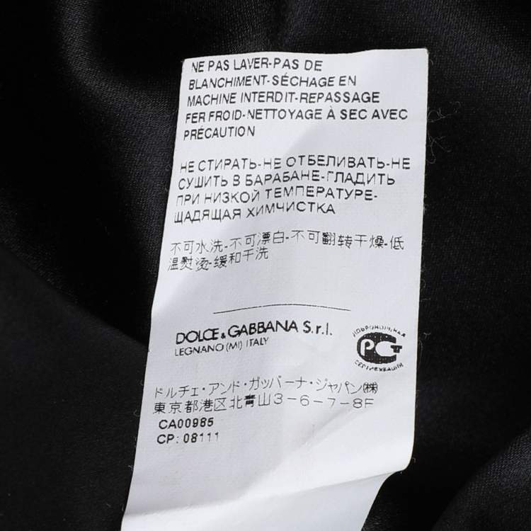 Pre Owned Dolce & Gabbana Dark Grey Floral Print Crepe Sheath Skirt L
