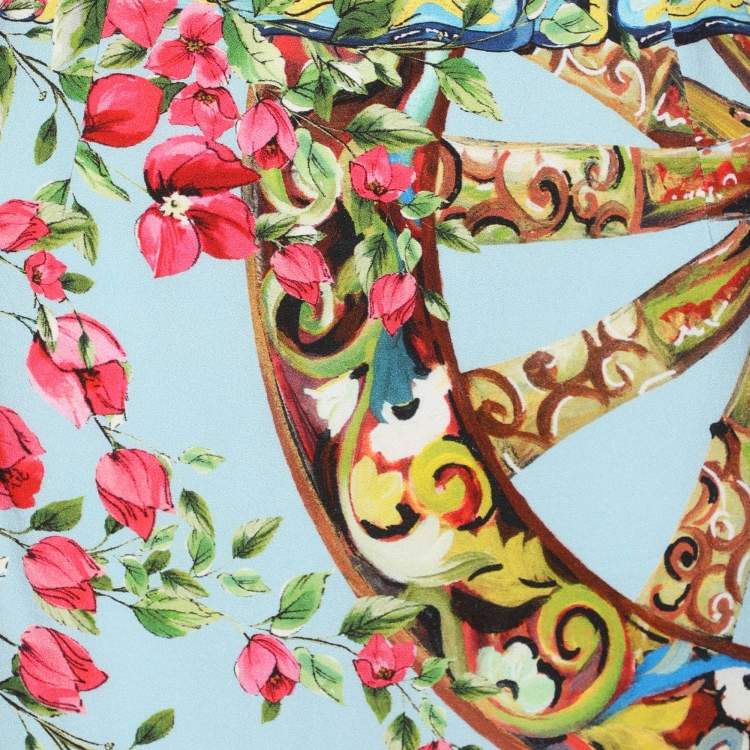 مملوكة مسبقًا Dolce & Gabbana Multicolor Floral Print Viscose Midi Skirt L