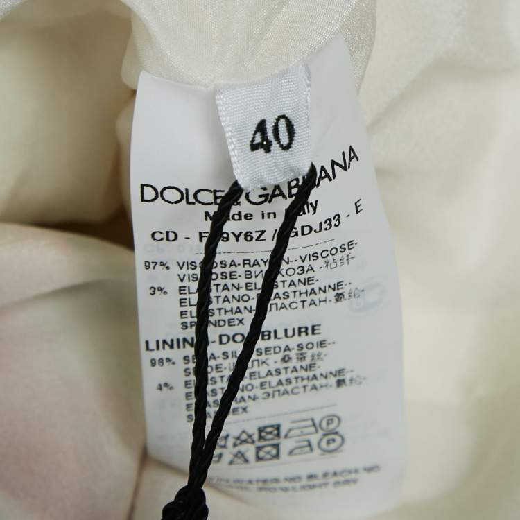 Pre Owned Dolce & Gabbana Multicolor Floral Print Crepe Brooch Detail Midi Dress S