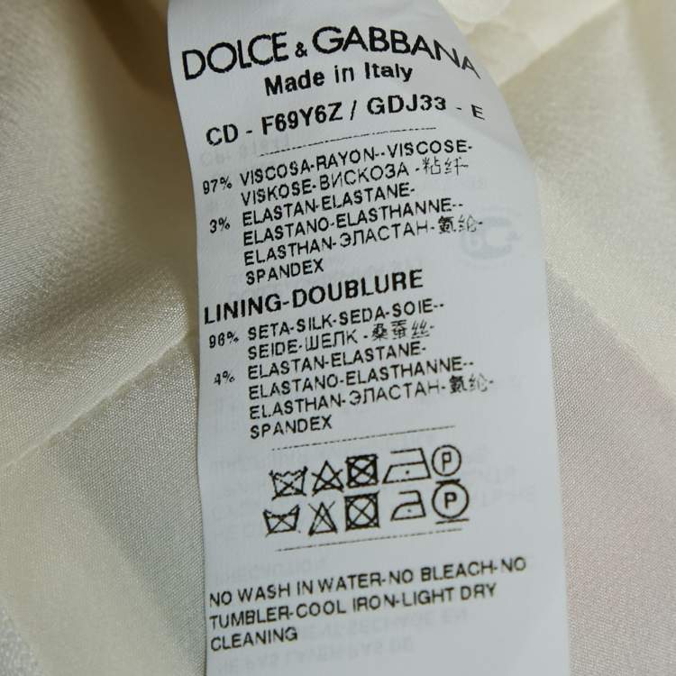 Pre Owned Dolce & Gabbana Multicolor Floral Print Crepe Brooch Detail Midi Dress S