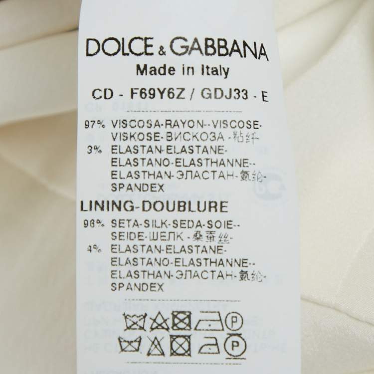 Pre Owned Dolce & Gabbana Multicolor Floral Print Crepe Brooch Detail Midi Dress S