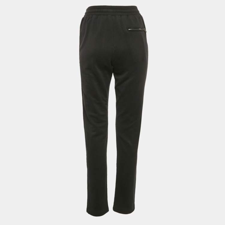 Pre Owned Dolce & Gabbana Black Cotton Knit Drawstring Sweatpants L