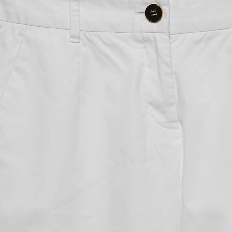 Pre Owned Dolce & Gabbana White Cotton Skinny Pants XS