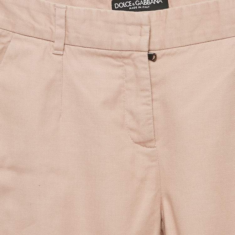 Pre Owned Dolce & Gabbana Pink Gabardine Skinny Trousers XS