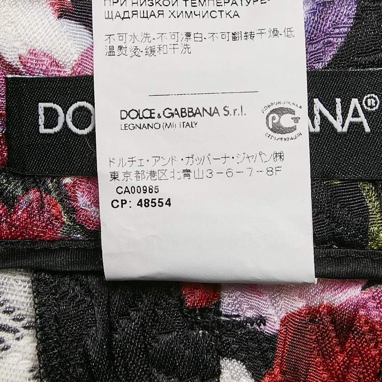 Pre Owned Dolce & Gabbana Multicolor Floral Print Jacquard Trousers S