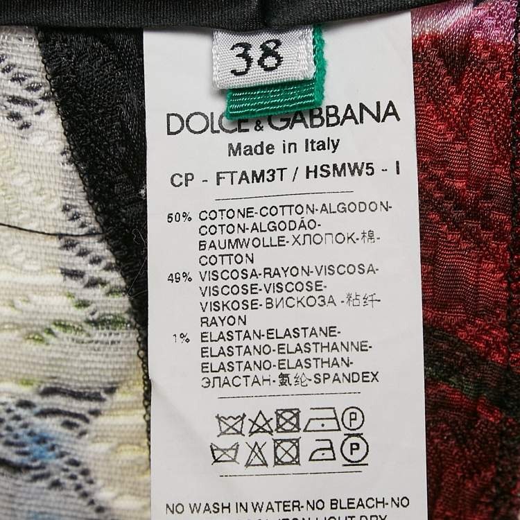 Pre Owned Dolce & Gabbana Multicolor Floral Print Jacquard Trousers S