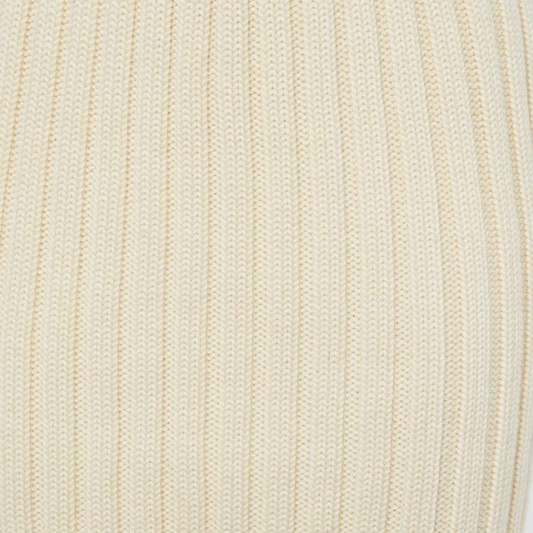 Pre Owned Dolce & Gabbana Cream Rib Knit Pencil Skirt S