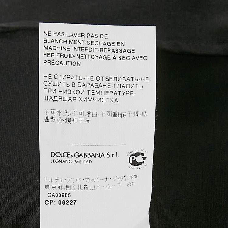 Pre Owned Dolce & Gabbana Black/Red Floral Print Silk Flared Midi Skirt M