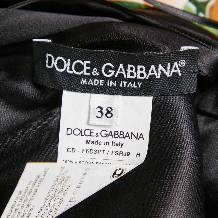 Pre Owned Dolce & Gabbana Black Floral Print Crepe Mini Dress S