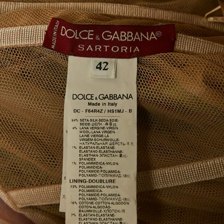 Pre Owned Dolce & Gabbana Sartoria Multicolor Floral Print Silk Crystal Embellished Gown M