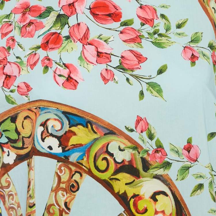 Pre Owned Dolce & Gabbana Multicolor Printed Cotton Top L