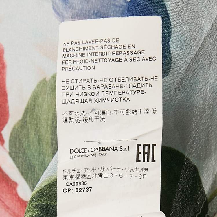 Pre Owned Dolce & Gabbana Multicolor Floral Print Ruffled Tie-Up Detail Crop Shirt S