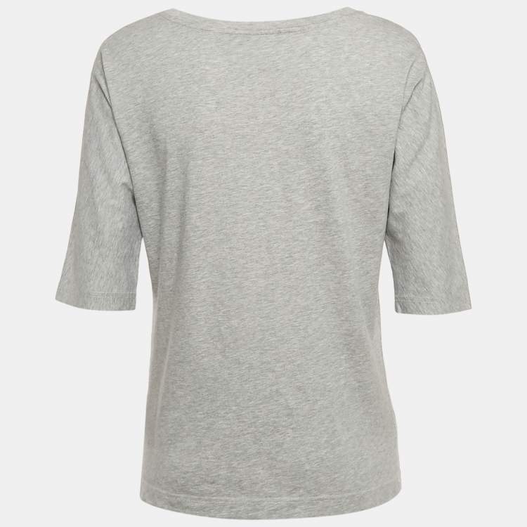 Pre Owned Dolce & Gabbana Grey Sicilia Print Jersey Crew Neck T-Shirt S