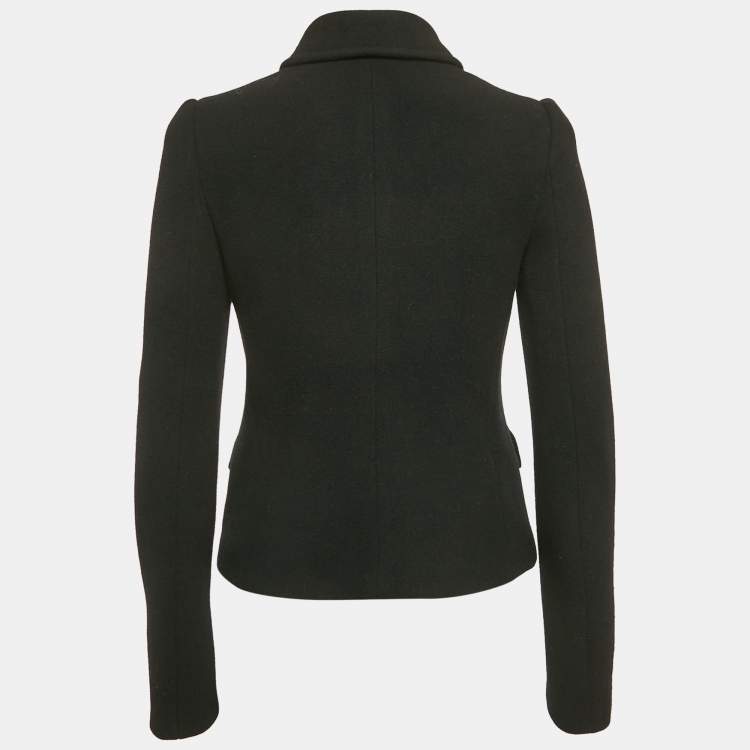 Pre Owned Dolce & Gabbana Vintage Black Felt Wool Jacket M 