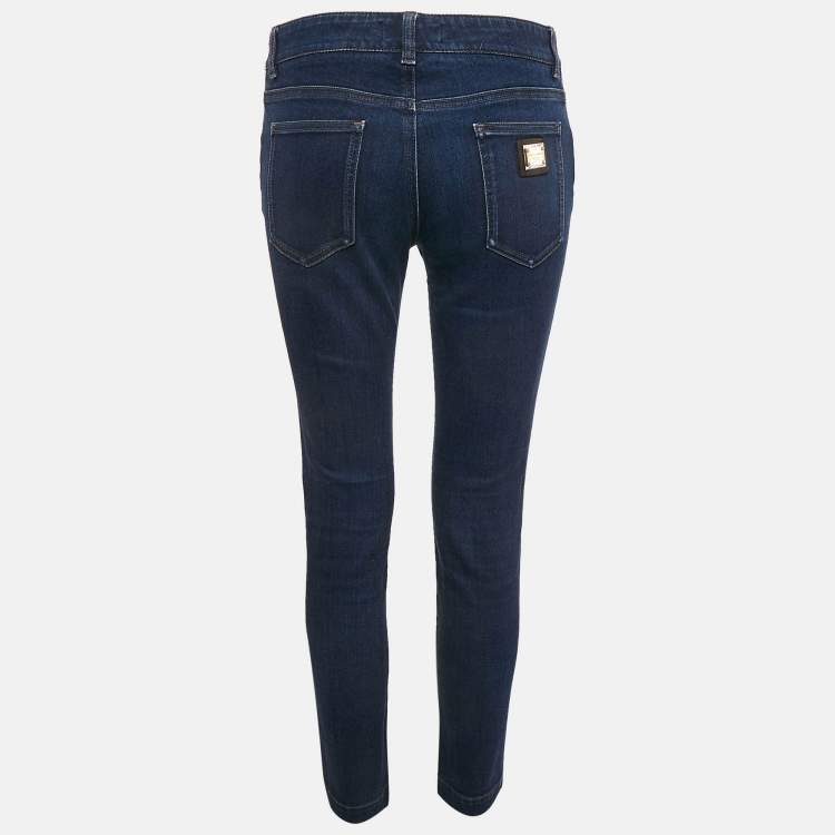 Pre Owned Dolce & Gabbana Navy Blue Denim Kate Jeans M