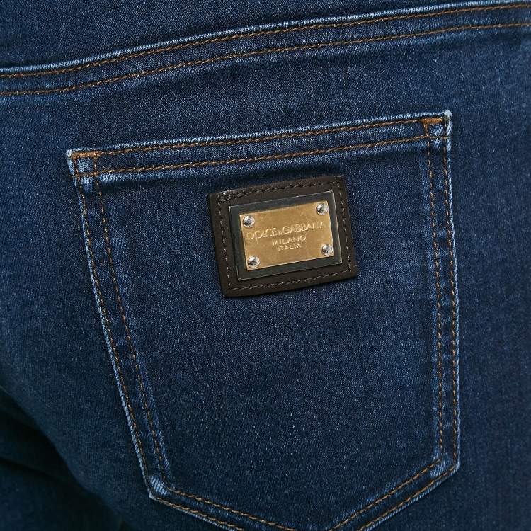 Pre Owned Dolce & Gabbana Navy Blue Denim Kate Jeans M