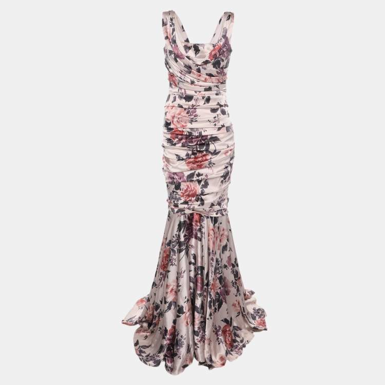 مملوكة مسبقًا Dolce & Gabbana Multicolor Floral Print Silk Blend Maxi Dress S