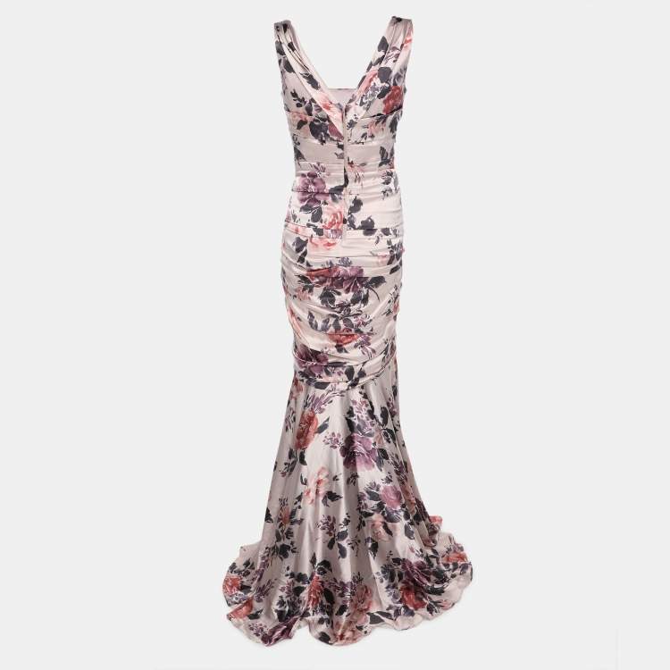 مملوكة مسبقًا Dolce & Gabbana Multicolor Floral Print Silk Blend Maxi Dress S