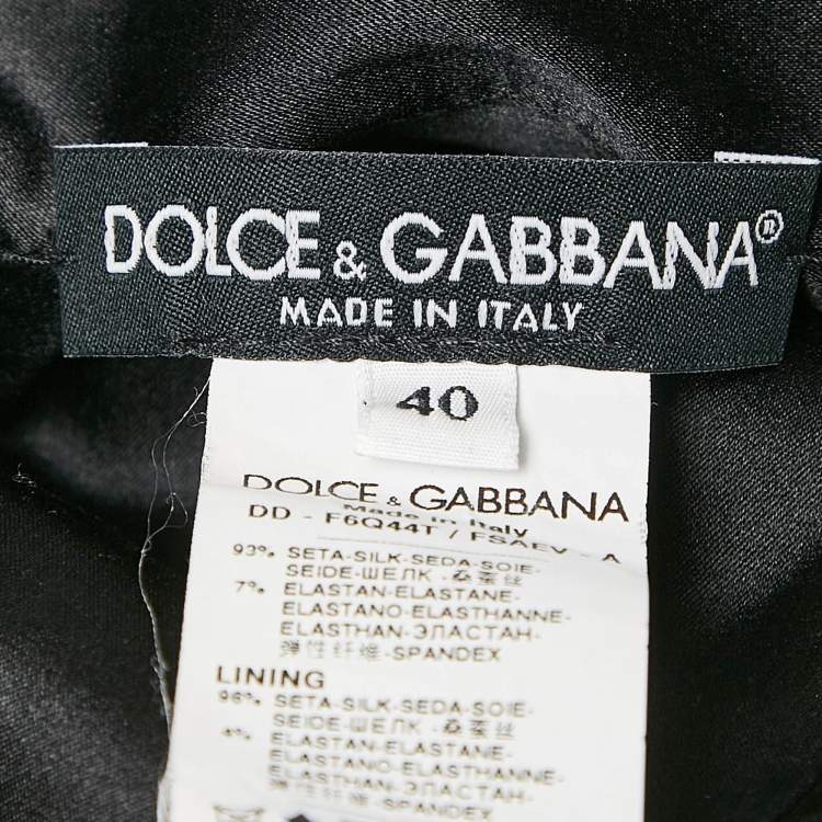 Pre Owned Dolce & Gabbana Black Polka Dot Silk Draped Sleeveless Short Dress S