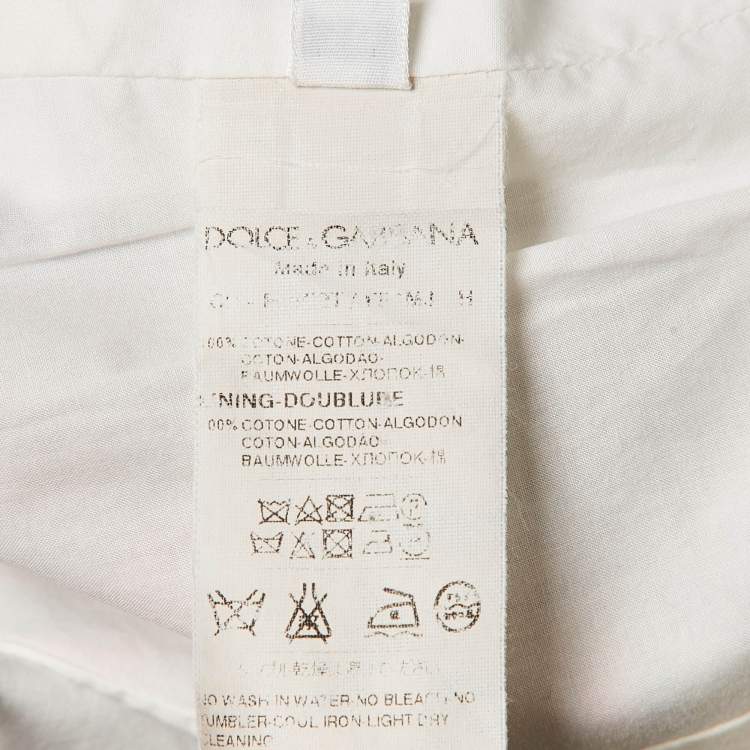 Pre Owned Dolce & Gabbana White Rose Print Sleeveless Mini Dress XS