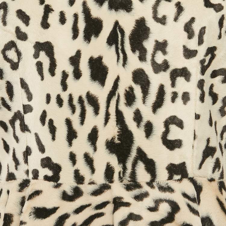 Pre Owned Dolce & Gabbana Leopard Print Textured Cotton Sleeveless Mini Dress M