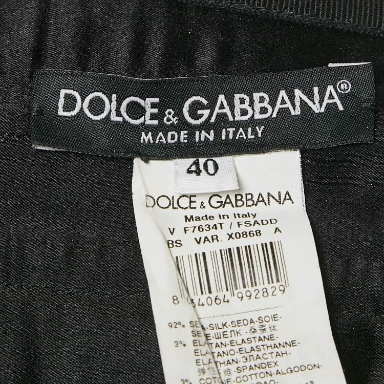 Pre Owned Dolce & Gabbana Green Leopard Print Satin Corset Top S