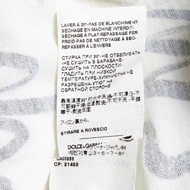 مملوكة مسبقًا Dolce & Gabbana White Printed Cotton Jersey Vest Top L