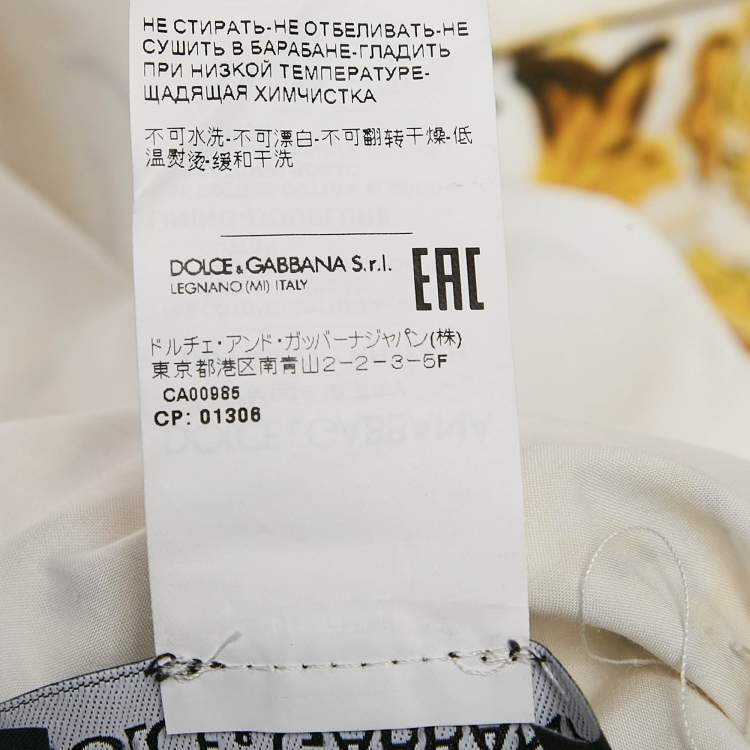 Pre Owned Dolce & Gabbana Yellow/White Majolica Print Poplin Halter Neck Midi Dress XS