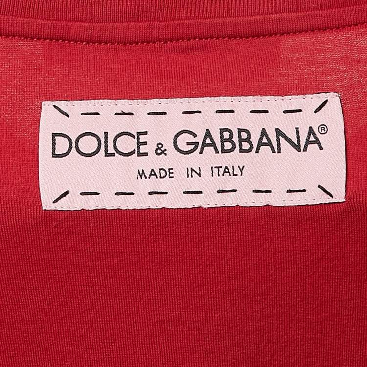 Pre Owned Dolce & Gabbana Red Printed Jersey Sleeveless T-Shirt S
