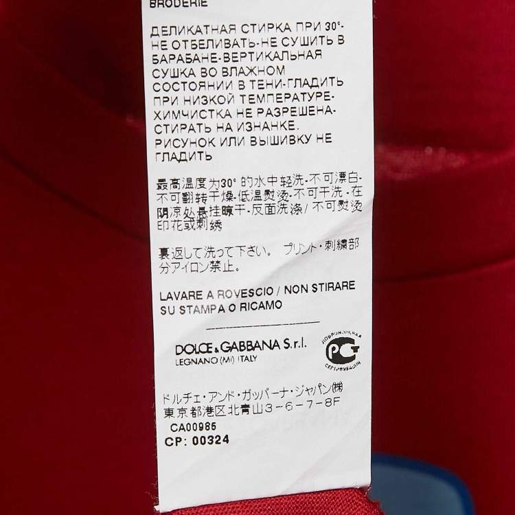 Pre Owned Dolce & Gabbana Red Printed Jersey Sleeveless T-Shirt S