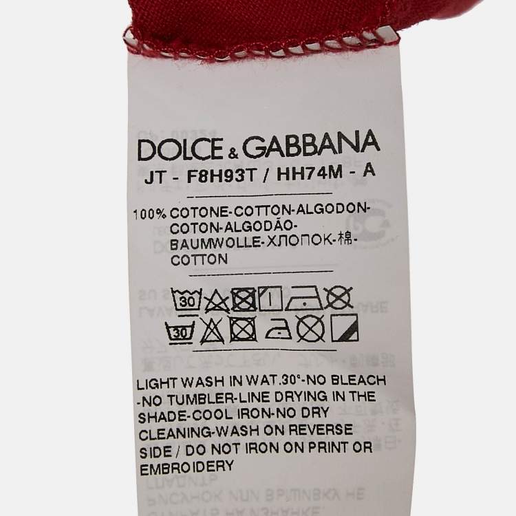 Pre Owned Dolce & Gabbana Red Printed Jersey Sleeveless T-Shirt S