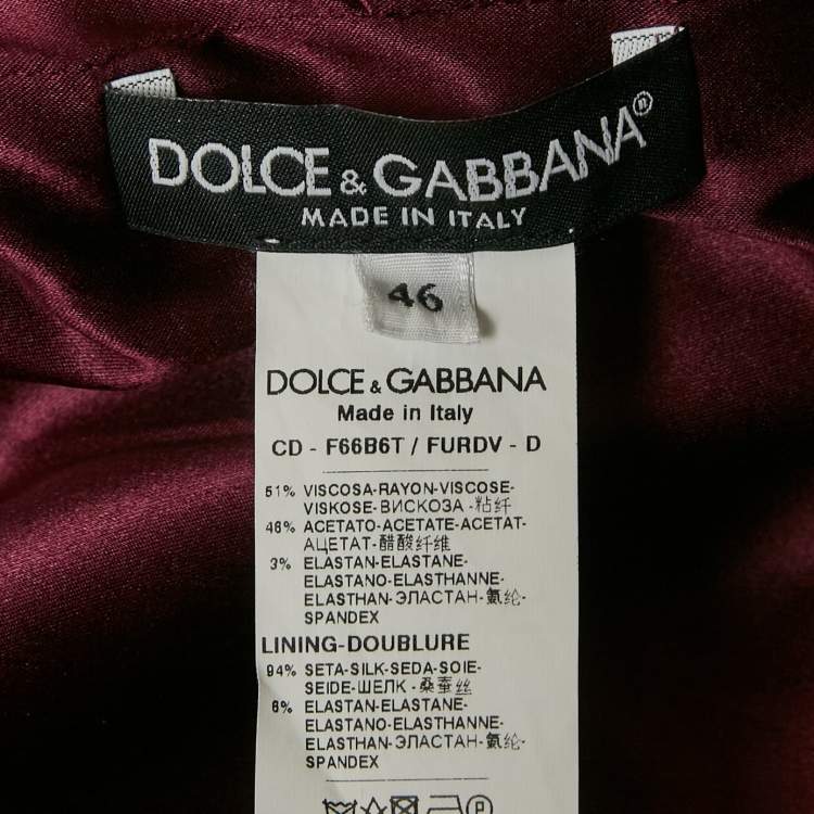 Pre Owned Dolce & Gabbana Purple Crepe Midi Dress L