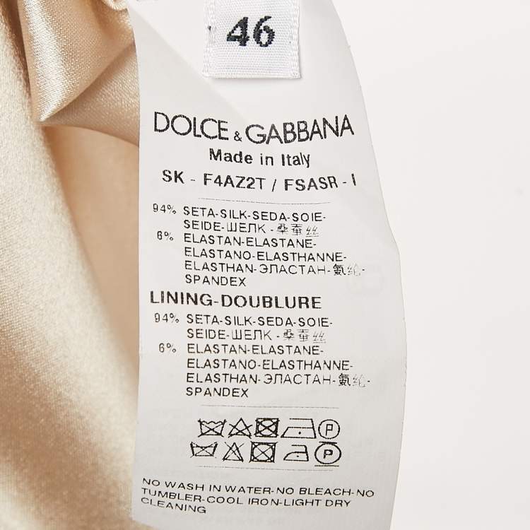 Pre Owned Dolce & Gabbana Blue Floral Print Silk Flounce Midi Skirt L