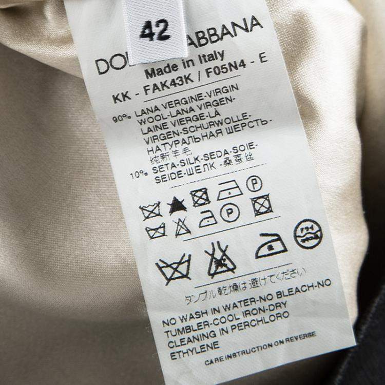 Pre Owned Dolce & Gabbana Black Wool Chunky Knit High Waist Skirt M