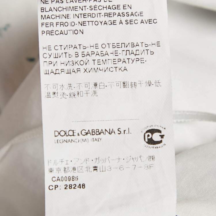 Pre Owned Dolce & Gabbana White Paint Brush Print Sleeveless Dress S
