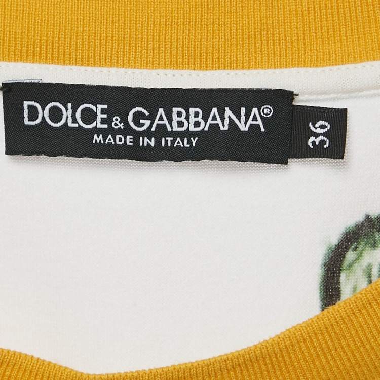 Pre Owned Dolce & Gabbana White Printed Cotton Sleeveless T-Shirt XS