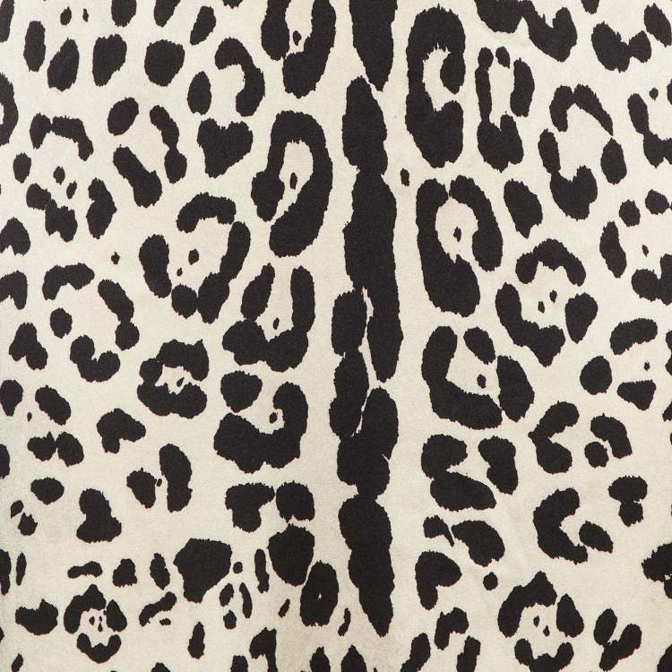Pre Owned Dolce & Gabbana Leopard Print Silk Satin Maxi Skirt L