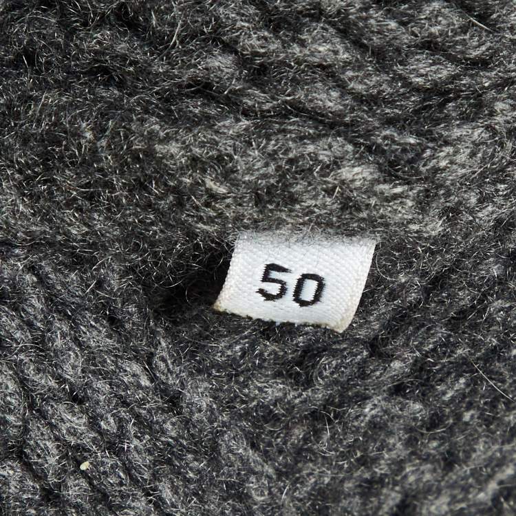 Pre Owned Dolce & Gabbana Grey Chunky Knit Button Front Cardigan XL