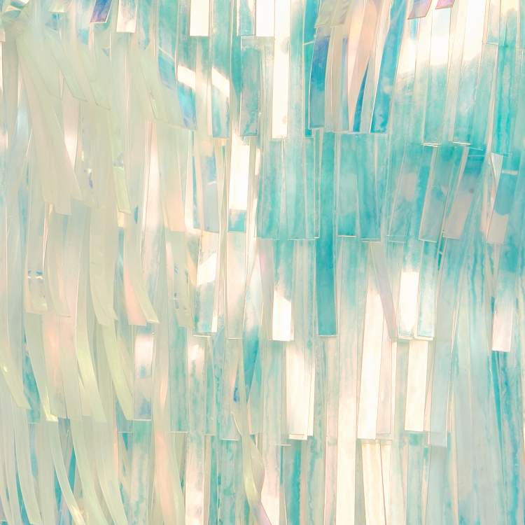 Pre Owned Dolce & Gabbana Iridescent Synthetic Fringed Mini Skirt M