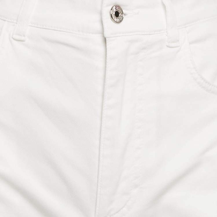 Pre Owned Dolce & Gabbana White Denim High-Waist Jeans M Waist 26"