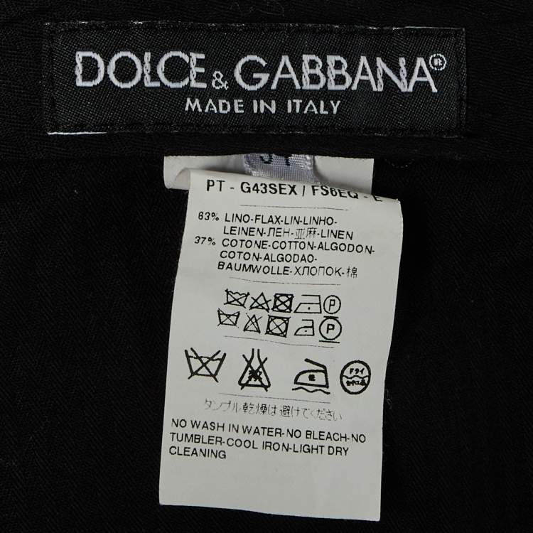 مملوكة مسبقًا Dolce & Gabbana Brown Striped Linen Trousers M
