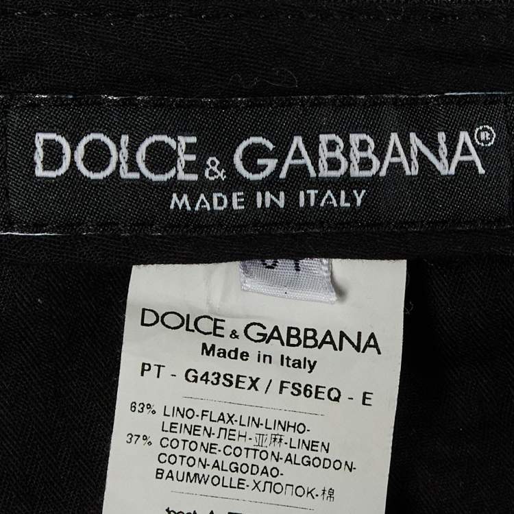 مملوكة مسبقًا Dolce & Gabbana Brown Striped Linen Trousers M